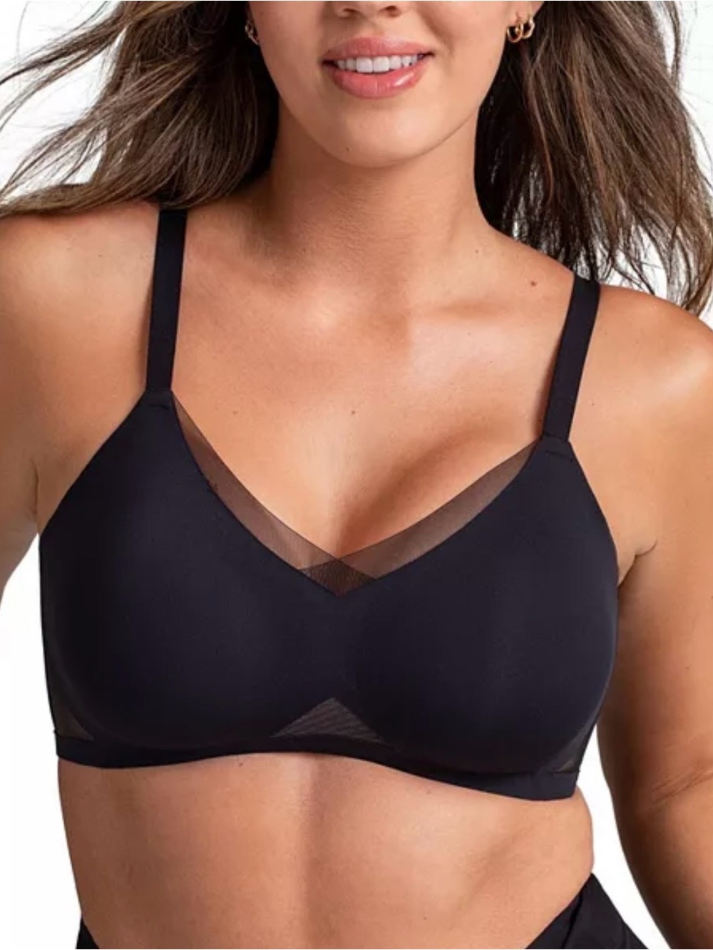 Honeylove LiftWear CrossOver Bra wireless black size medium